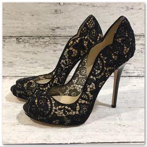 Jimmy Choo lace pumps, 39.5 (Runs small)